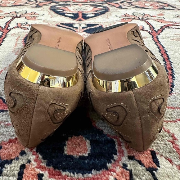 Rebecca Taylor Pointed Toe Embroidered Italian Leather Flats Size 8M - Picture 10 of 16